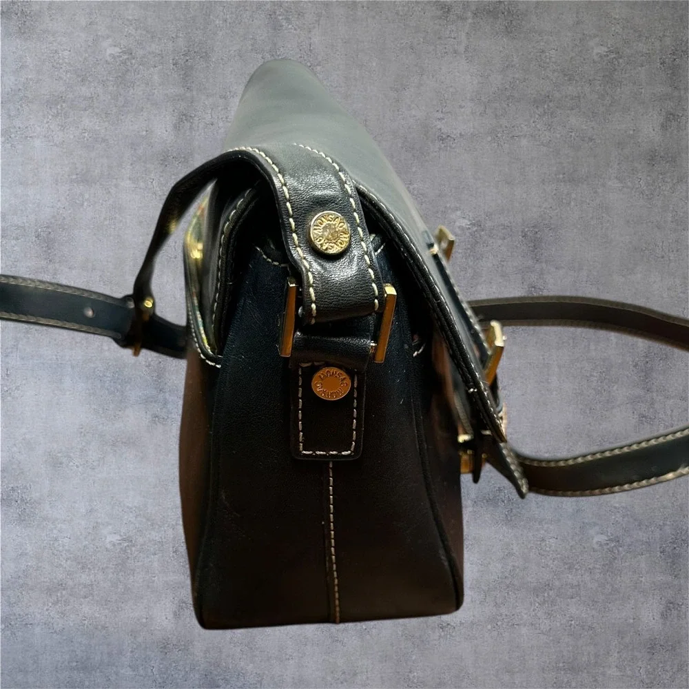Monsac‎ Leather Satchel Bag Womens Medium Teal Green Buckle Crossbody